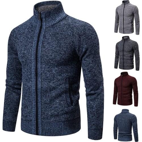 Mens Sweaters Autumn Winter Knitted Cardigan Fashion Casual Clothes Warm Fleece Sweaters