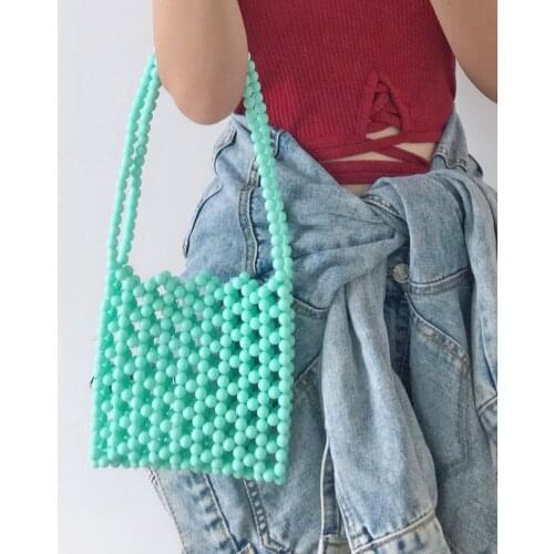 2020 fashion leisure female new web celebrity double bag chain axillary pure color hollow out single shoulder bag handbag female