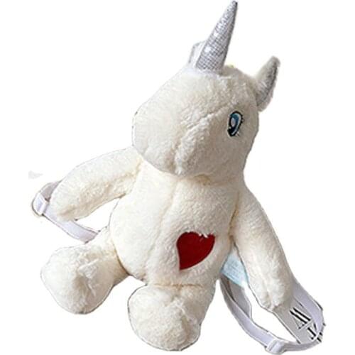 New 22cm Cartoon Animal Unicorn Stuffed and Plush Toys Cute Unicorn Plush Backpack Small Bag Gifts for Girls