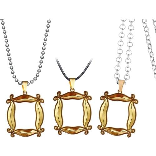 TV Show Friends Necklace For Women Rope Chain Gold Metal Photo Frame Pendant Necklaces Men Jewelry Fashion Accesorios collares