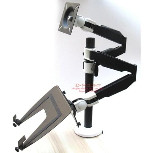 10"-15.6" laptop+10"-27" monitor bracket double arm laptop table stand notebook Desk mount laptop stand with laptop holder