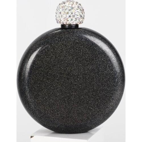 140ml Portable Hip Flasks Stainless Steel Wine Alcohol Liquor Flask Creative Crystal Lid Travel Tour Whiskey Drinkware Bottle