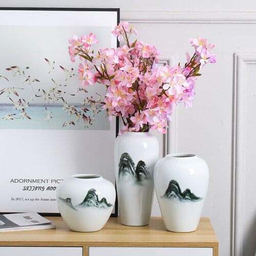 Simple Modern Ceramic Flower Vases Landscrape Crafts Home Furnishing Articles Crafts Palace Ornaments Art