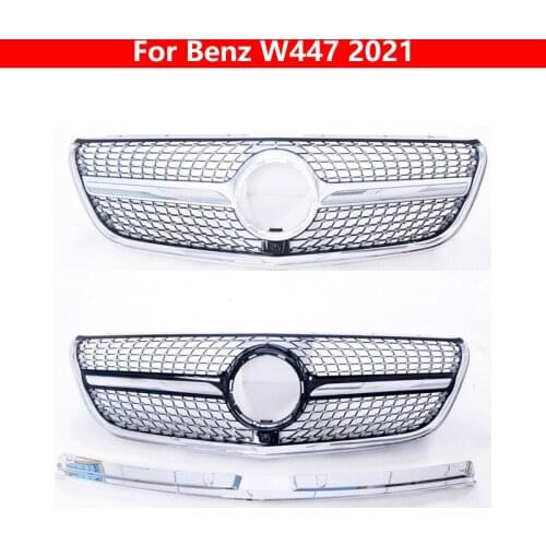 For Mercedes-Benz Vito W447 2021 Modified for Diamond style Car styling center grille ABS Front Bumper Vertical Bar Middle Grill