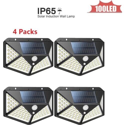 100LED Garden Solar Lamp Motion Sensor Wall Light 3 Mode Separable Solar Power Light Super Bright Security Waterproof Li