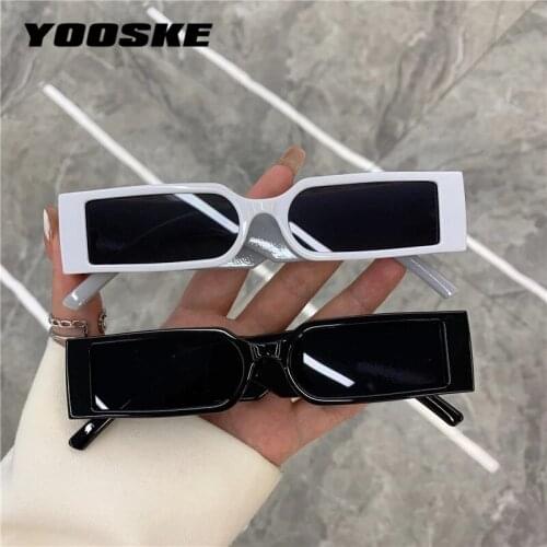 YOOSKE Small Rectangle Sunglasses Men Women 2021 Vintage Brand Designer Square Sun Glasses Male Classic Outdoor Shades Goggles