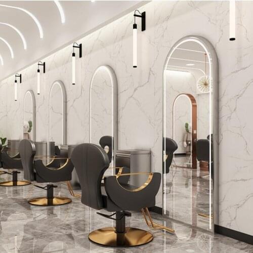 Special double-sided vertical floor-to-ceiling hairdressing salon platform for haircut mirror hair salon in online celebrity Dye