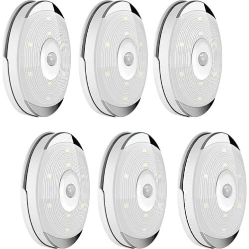 PIR Motion Sensor Under Cabinet LED Kitchen Lights Battery Night Lamp Stairs/Closet/Wardrobe Lighting LED Puck Lights Warm White