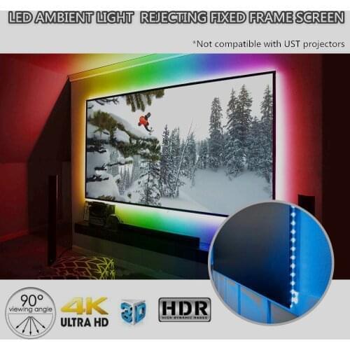 T-ALR-FU Trinovisuals 2.35:1Ultrawide 4K/8K Ultra HDR 3D LED Ambient Light Rejecting NanoEdge Fixed frame Screen