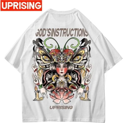 Hip Hop Streetwear Harajuku T Shirt Girl Japanese Kanji Print Tshirt Men Summer Short Sleeve T-Shirt Cotton Loose Tops Tees