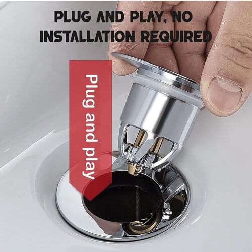 Stainless Steel Bathroom Sink Stopper Pop up Anti Clogging Drain Stopper with Filter Basket for Bathtub Sink Bathtub Accessories