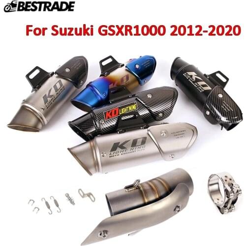 Exhaust System for Suzuki GSX-R1000 GSXR1000 2012-2020 Motorcycle Middle Pipe Escape 51mm Muffler Tube Silp on Stainless Steel