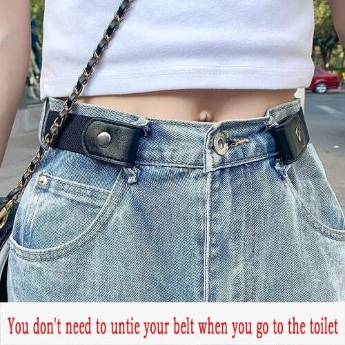 Japan South Korea Wuhen Womens belt Leisure Business Campus Fashion Trend Canvas Elasticity Adjustable Lazy Belt Female Wild