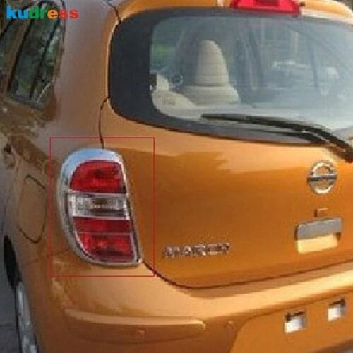 For Nissan March Micra 2010 2011 ABS chrome Rear Light cover Tail lamp trim Rearlight Protector Frame Car Auto Accessories