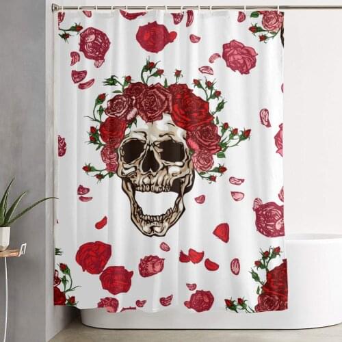 Skull 3D PrintNordic Style Shower Curtain Set HookHome Decoration Bathroom Waterproof Customized Dropshipping Polyester