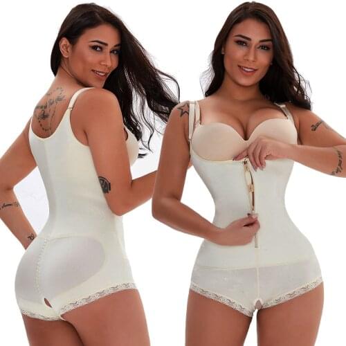 Womens Binders And Shapers Bodysuit Shapewear Women Latex Body Shaper Post Liposuction Girdle Clip And Zipper Tummy Control New