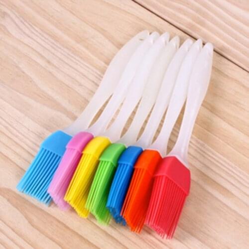 1pcs Small Silicone Pastry Brush Baking BBQ Basting Brush Baking Oil Brush Clear Handle Kitchen Tools Color Random