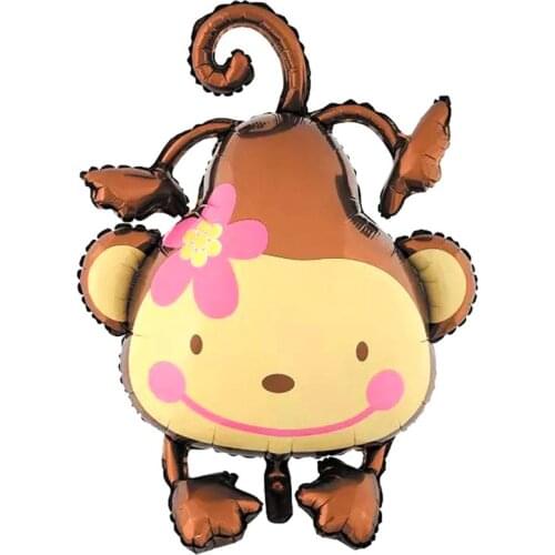 1PC Lovely flower monkey Aluminum foil inflatable balloons birthday party decorations Supplies kid toys Animal zoo festa balloon