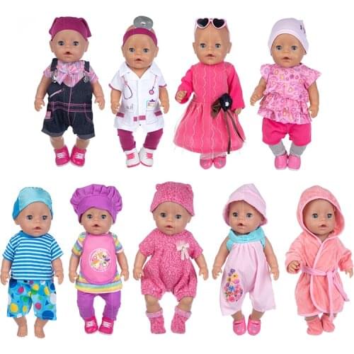 2021 New Summer Fashion Suit Doll Clothes Fit For 43cm born baby Doll clothes reborn Doll Accessories