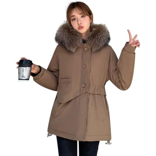 2021 Women Warm Padded Clothing Wool Liner Coat Winter Jacket Plus Size Large Fur Parkas Snow Wear Jackets Hooded