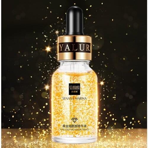 24K Gold Nicotinamide Face Sreum Moisturizing Refreshing Whitening Anti-aging Hyaluronic Acid Essence Pore Tightening Serum