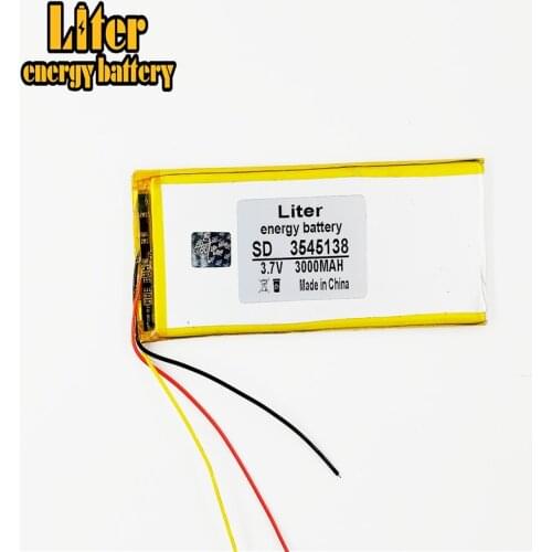 3 line Liter energy battery 3545138 3.7V 3000MAH smart home MP3 speakers Li-ion battery for dvr,GPS,mp3,mp4,cell phone,speaker