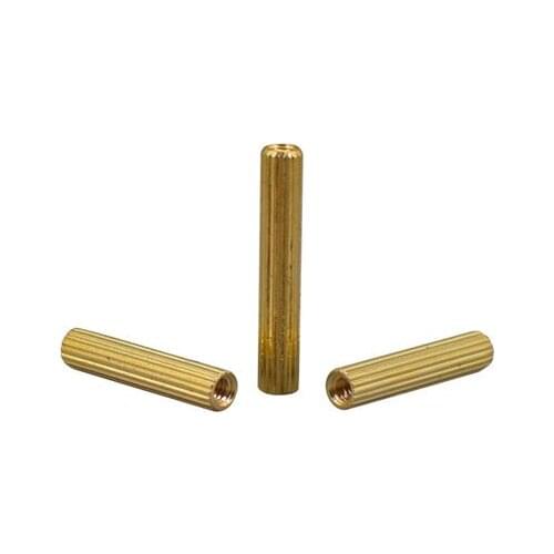 50pcs M2 knurled brass pillar round double pass support column isolation post video camera brassiness cylimder 3mm-20mm long