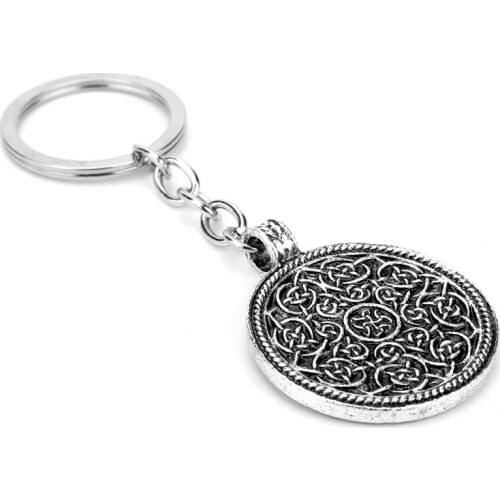 Dongsheng Jewelry Retro Flower of Life Spirit Yoga Mandala Keychain Amulet Religious Pendant Keychain Keyring for Women Men Gift