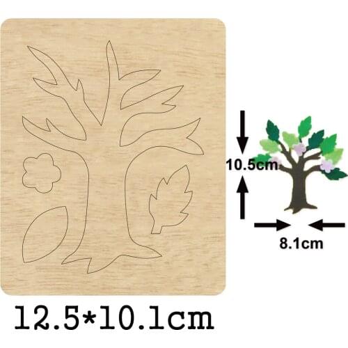 Tree Trunk Basic Type Wooden Mold Birthday Decor Plug-in Flag Handwork Wood Dies Leather Cloth Paper Craft Christmas Tree 2020