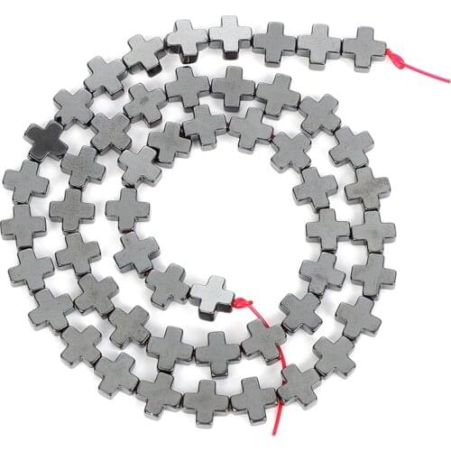 4-14mm Cross Shape Black Hematite Stone Natural Stone Beads For Jewelry Making DIY Loose Space Beads Necklace Bracelet Handmade