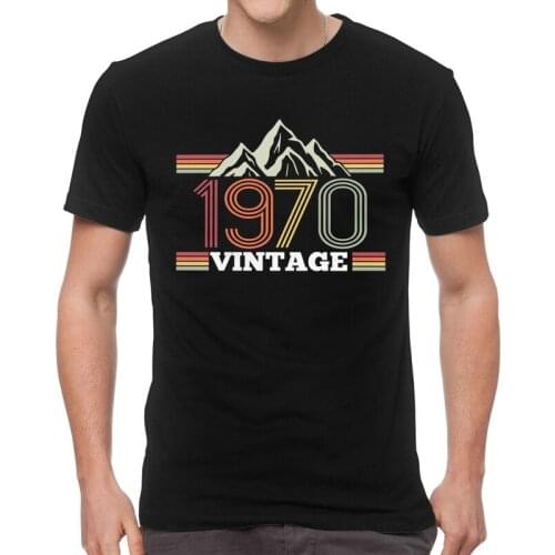 Retro 1970 T-Shirts Men Novelty T Shirt Short Sleeve 50th birthday gift idea Tshirts 100% Cotton Tee Tops Clothes
