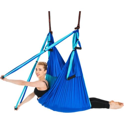 Hot 6 Handles Anti-Gravity Yoga Hammock Trapeze Home Gym Hanging Belt Swing Strap Pilates Aerial Traction Device 2.5*1.5m