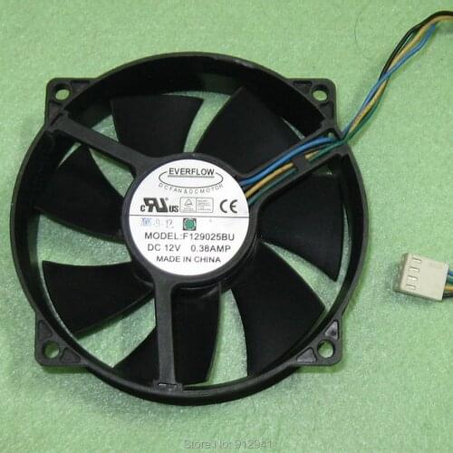 B148 EVERFLOW F129025BU 9225 92mm / 80mm x 25mm PWM Round Cooler Cooling Fan 12V 0.38A 4Wire 4Pin Connector