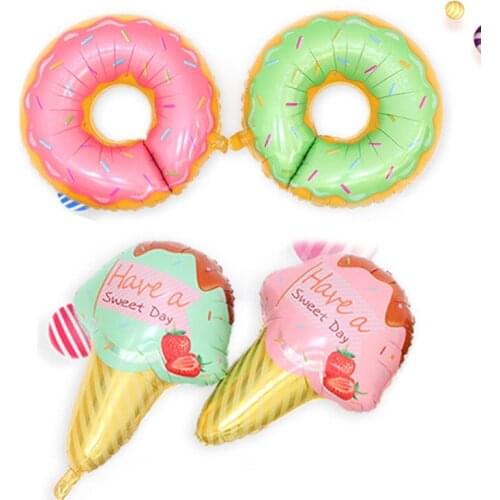 Summer party balloon donut ice cream can fly away Hawaiian party birthday party decoration aluminum balloon wholesale