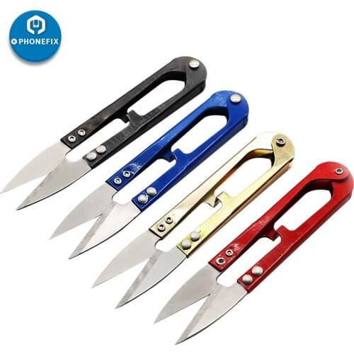 Multicolor Trimming Sewing Scissors Nippers U Shape Clippers Stainless Steel Embroidery Craft Scissors Tailor for Phone Repair