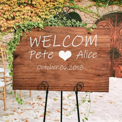 Wedding Name Wall Decal Personalized Date Interior Chalkboard Vinyl Stickers Personalized Event Decor Art WL220-2