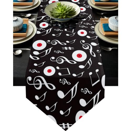 Music Notation Table Runners Modern Home Kitchen Dining Tablecloths Wedding Party Table Decoration Table Runner