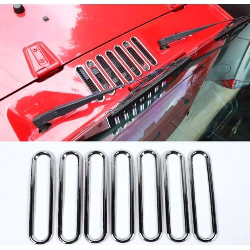 New Car-styling For Jeep Wrangler JK 2007-2017 Car Front Hood Air Vent Outlet Decoration Ring Trim ABS Auto Molding 7pcs/set