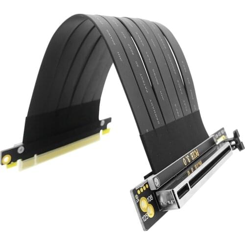 PCI-E 3.0 16x To 16x Extender Flexible Connector RTX GTX 1080Ti 2080Ti GPU Black 90 Degree Extension Riser Cable Graphics Card