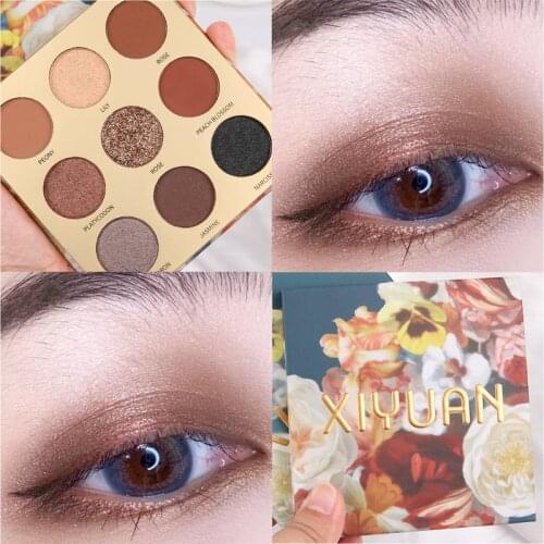 9 Colors Shimmer Matte Eyeshadow Pallete Waterproof Long Lasting Nude Eye Shadow Powder Makeup Pigment Palette Girls Cosmetic
