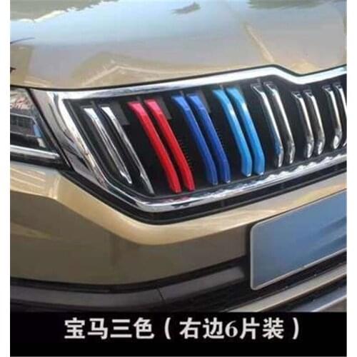 ABS front grille trimmed in 3 colors Grille Around Trim Racing Grills Trim Car styling for Skoda Kodiaq 2018-2019