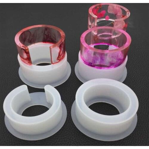 Semi-opening C-shaped Bracelet Silicone Mold DIY Crystal Epoxy Oval Bracelets Large Size Mirror Crafts Making Molds
