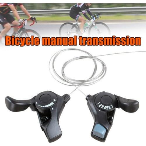 NEW 1 Pair 3x7 Speed Thumb Gear Shifter Levers for Moutain Bike Combo with Inner Shifts Cables Bicycle Accessories