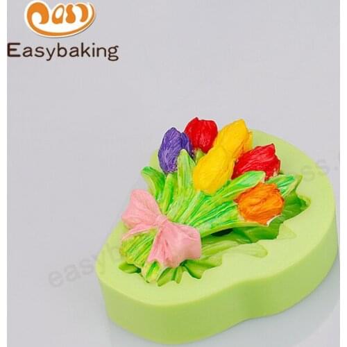 Tulip Flower Petal Silicone Molds Fondant Cake Decorating Tools Chocolate Clay Candy Moulds