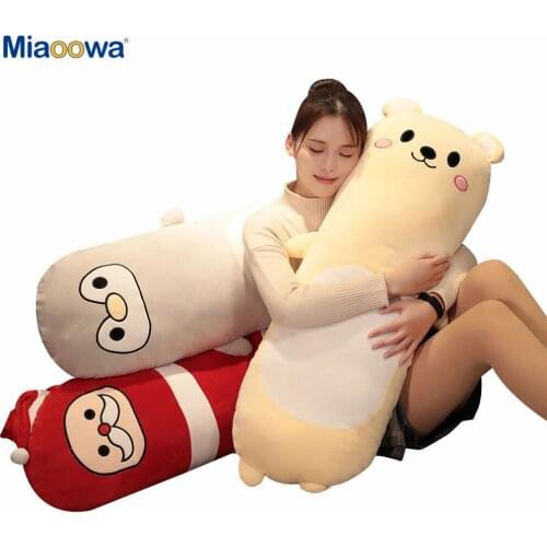 Lovely Cartoon Plush Pillow Elk Penguin White Teddy Bear Plush Toys Cute Long Soft Pause Office Lunch Nap Pillow Kids Gift Doll