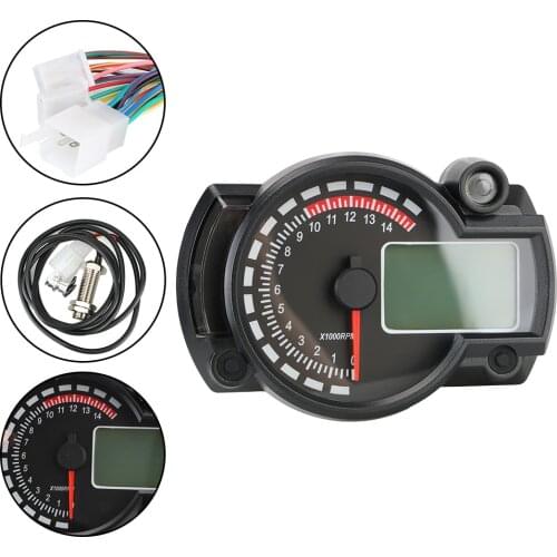 Motorcycle Speedometer LCD Digital Odometer Moto Dashboard Motorcycle Meter Motorbike Accessories MAX 299KM/H 7 Colors
