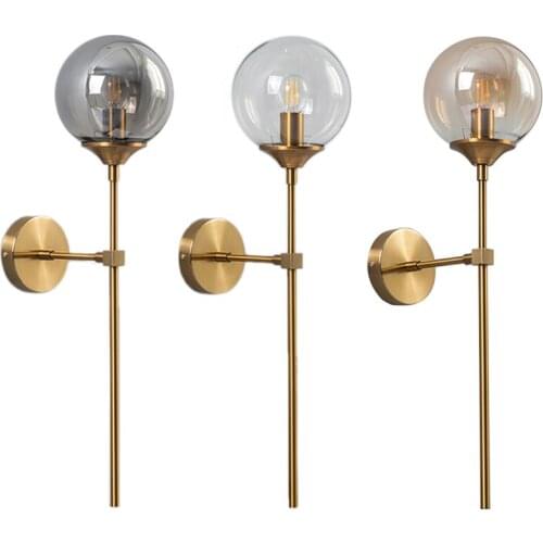 Glass Wall Lamp,Vintage Industrial Wall Round Nordic Lighting Fixture Bedside Living Kitchen Decoration Lights