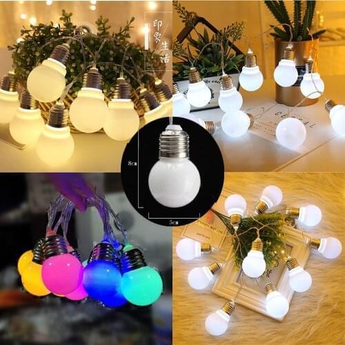 LED Christmas Fairy Big Bulb Ball Garland Holiday String Light 3/6M Battery Powered Decoration Garden Wedding Valentine Party