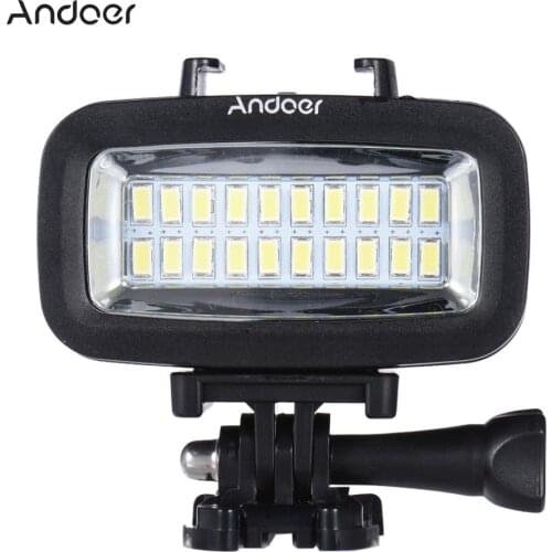 Andoer LED Video Light Fill-in Light Lamp High Power 700LM Waterproof with Diffuser for Go Pro SJCAM Xiaomi Yi Action Camera