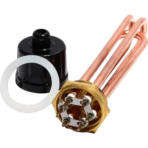 2 Inch/DN50 10mm Dia Tubular Immersion Heater 110V/220V/380V All Copper Electric Heating Element 3KW/4.5KW/6KW/9KW/12KW